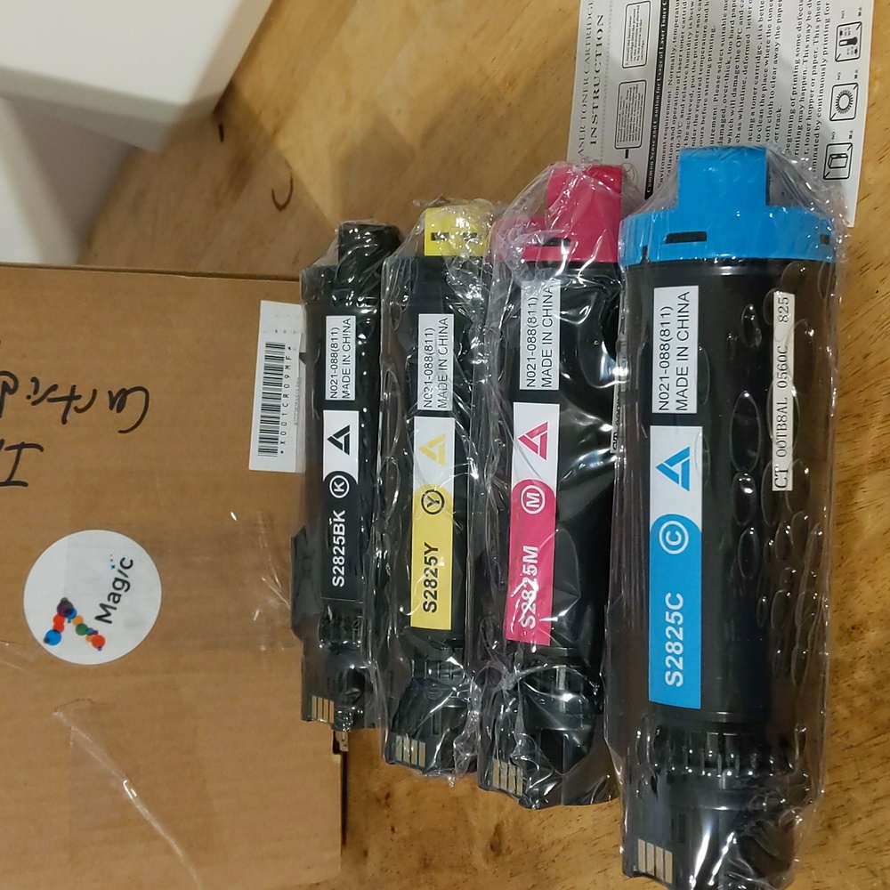 7Magic S2825 Black Cyan Magenta Yellow Laser Toner Cartridges Dell 4 Pack